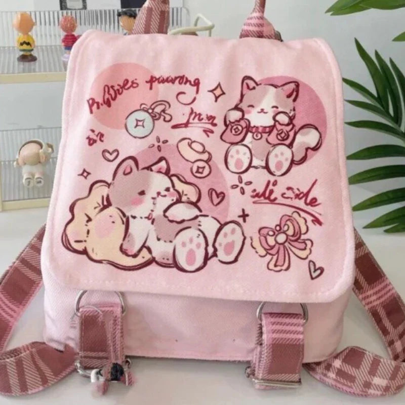 Sac à dos rose chat kawaii