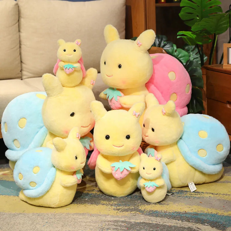 Peluches escargot fraise kawaii