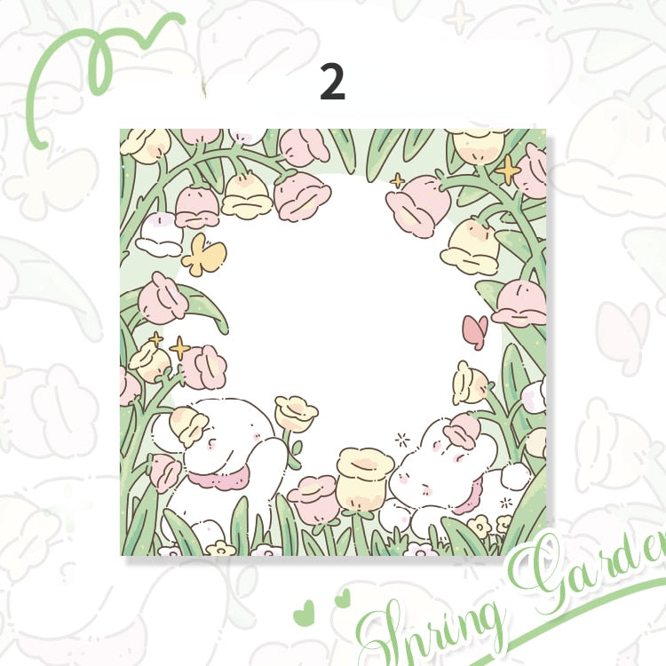 Flower Bunny Memo Pads