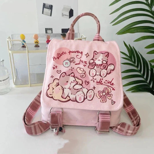 Sac à dos rose chat kawaii