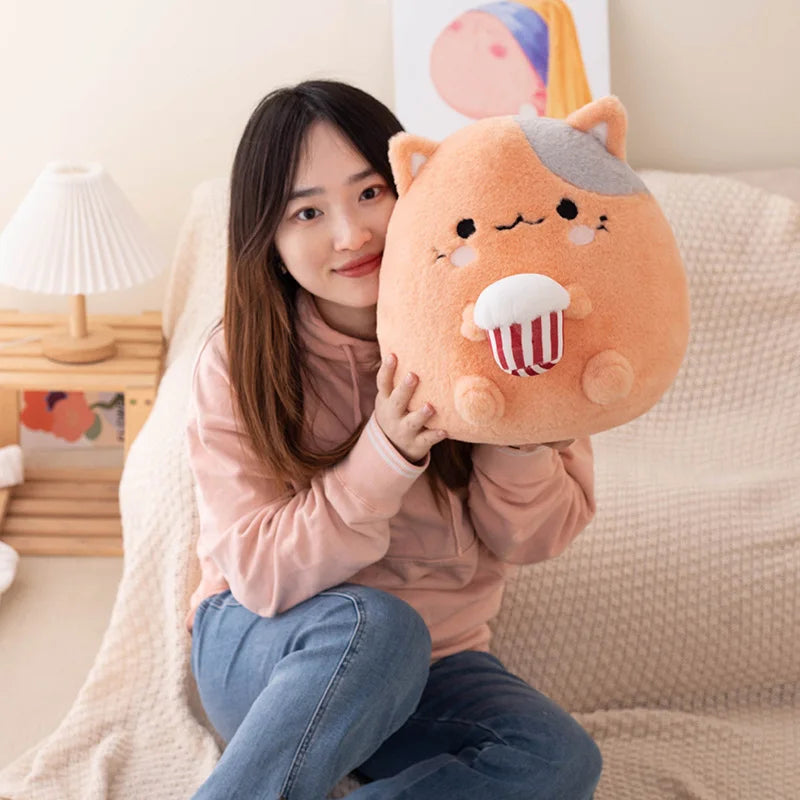 Peluches Vache Fraise et Chat Popcorn