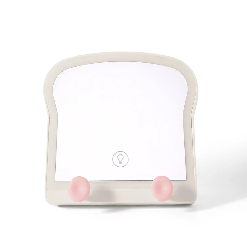 Miroir de maquillage LED Kawaii Toast