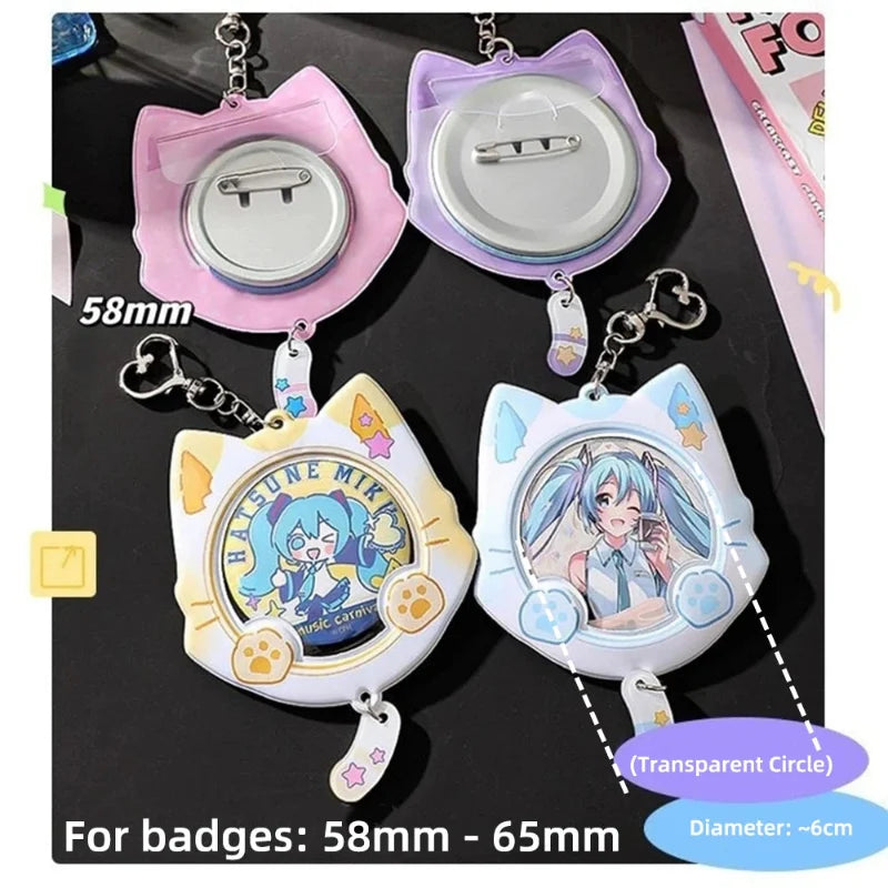 Kawaii Pastel Neko Badge Holder