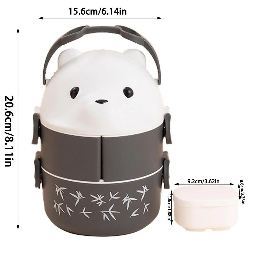 Caja bento apilable con forma de oso