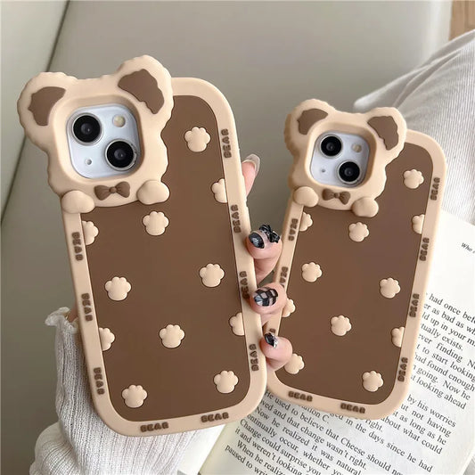Coque iPhone avec empreintes d'ours et de pattes mignonnes