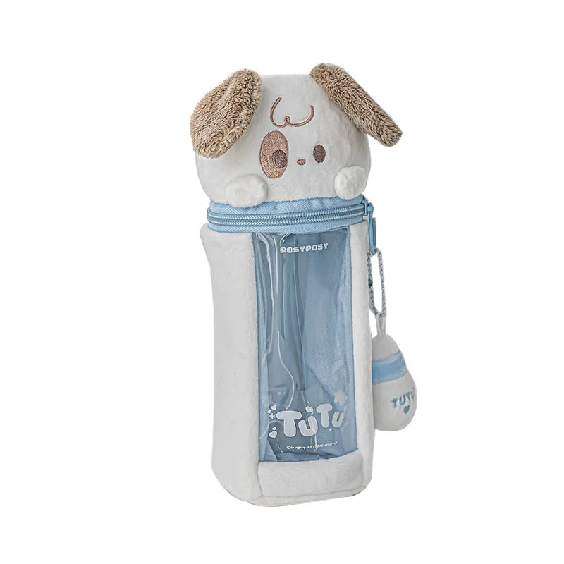 Trousses à crayons en peluche pour chiots et chats