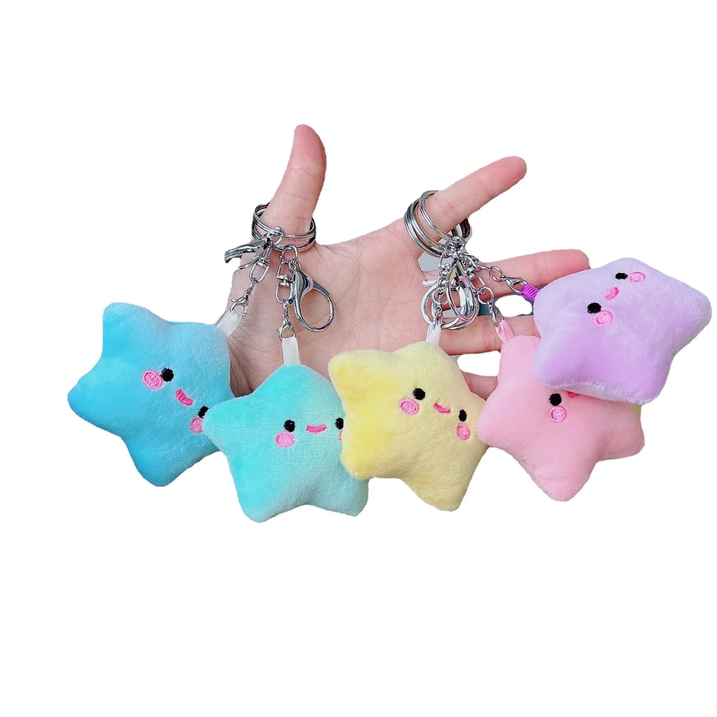 Porte-clés pendentif en peluche étoile kawaii