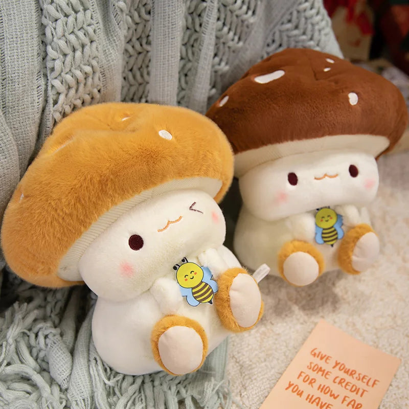 Peluches Kawaii Champignon et Abeille