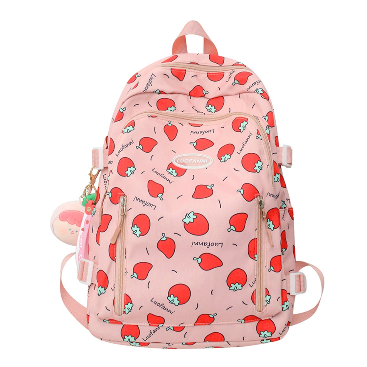 Sac à dos imperméable à imprimé fraise