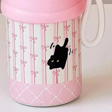 Bouteille Thermos Rose Chat Kawaii