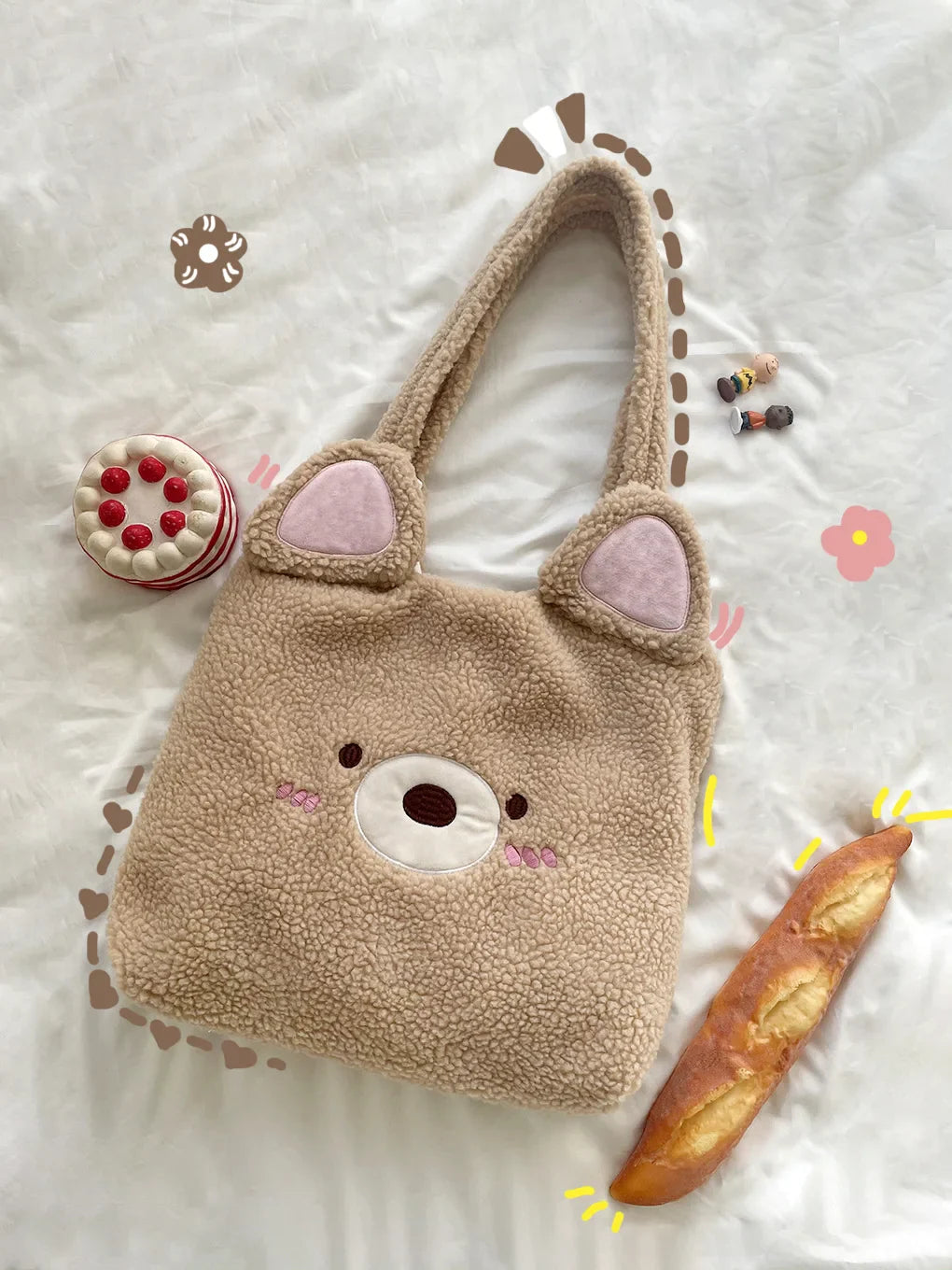 Bolsas de mano de conejito y oso kawaii
