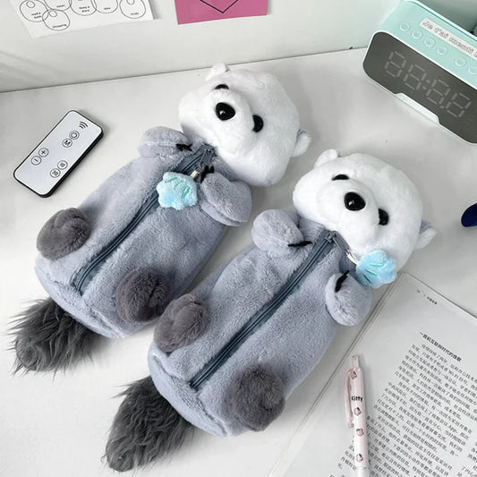 Trousse en peluche loutre Kawaii