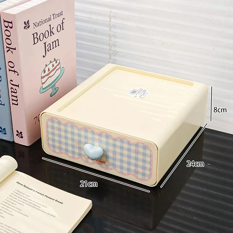 Pastel Gingham Desktop Stationery Organizer