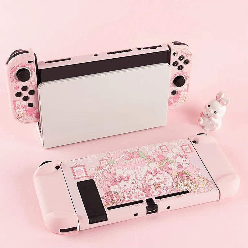 Coque Nintendo Switch rose Strawberry Bunny