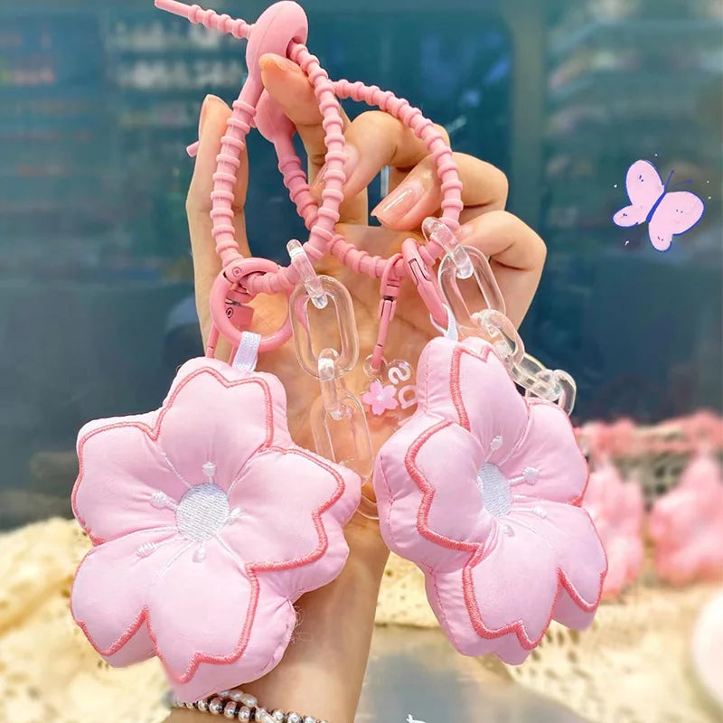 Porte-clés pendentif fleur de cerisier