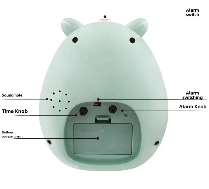 Mignonne horloge et veilleuse hamster
