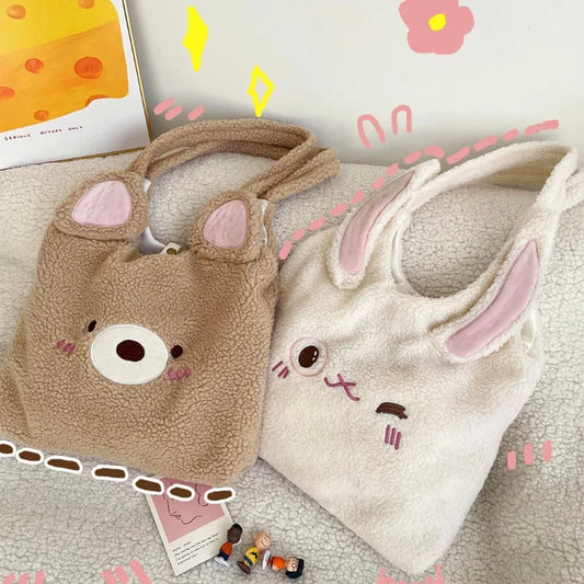 Bolsas de mano de conejito y oso kawaii