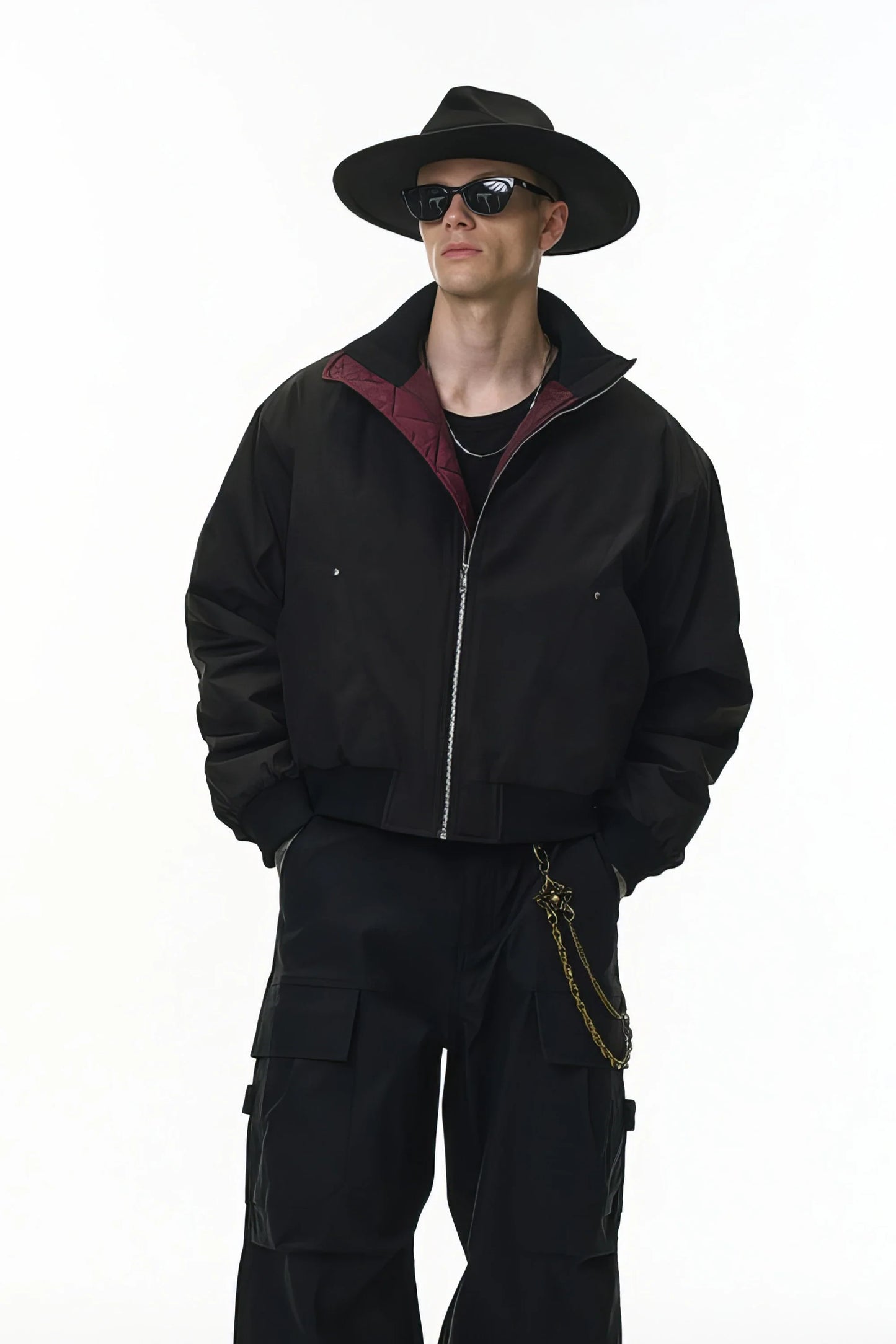 Unisex Stand Collar Cotton Flight Jacket for Casual Wear
