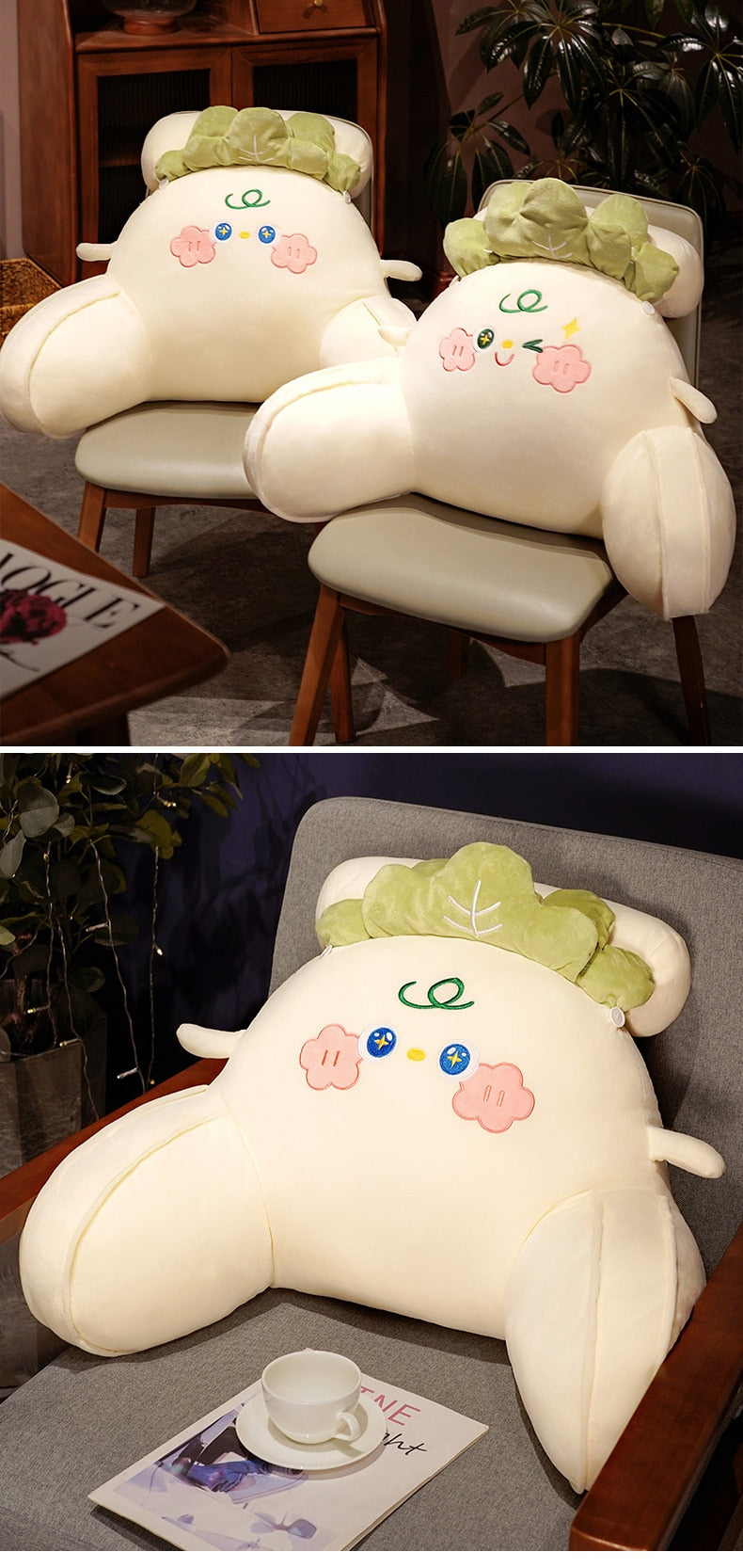 Almohada de lectura de col
