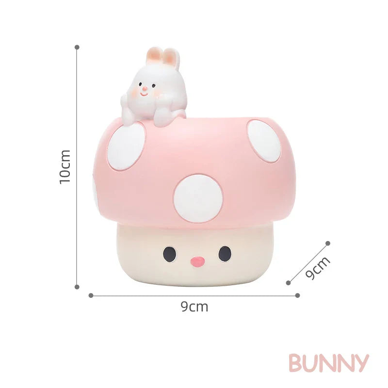 Pots de plantes succulentes en forme de champignons kawaii