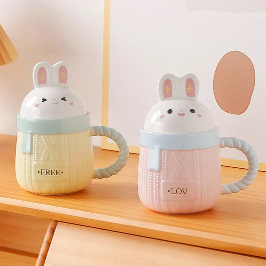 Tasses en céramique lapin pastel