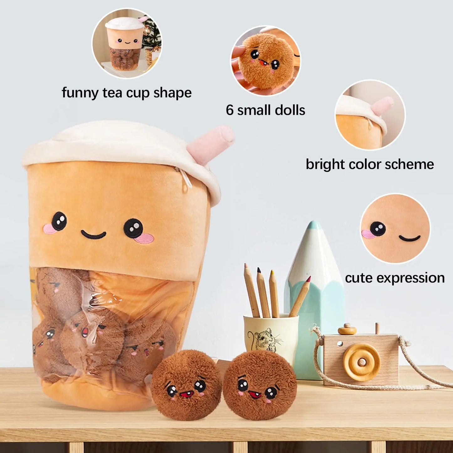 Peluches Boba Tea et Boba Pearl