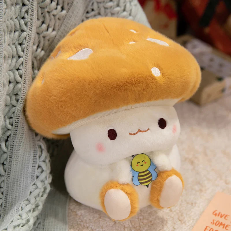 Peluches Kawaii Champignon et Abeille