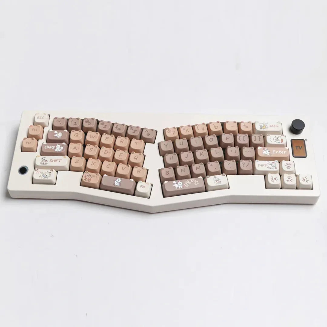 Juego de teclas de teclado con diseño de gato kawaii