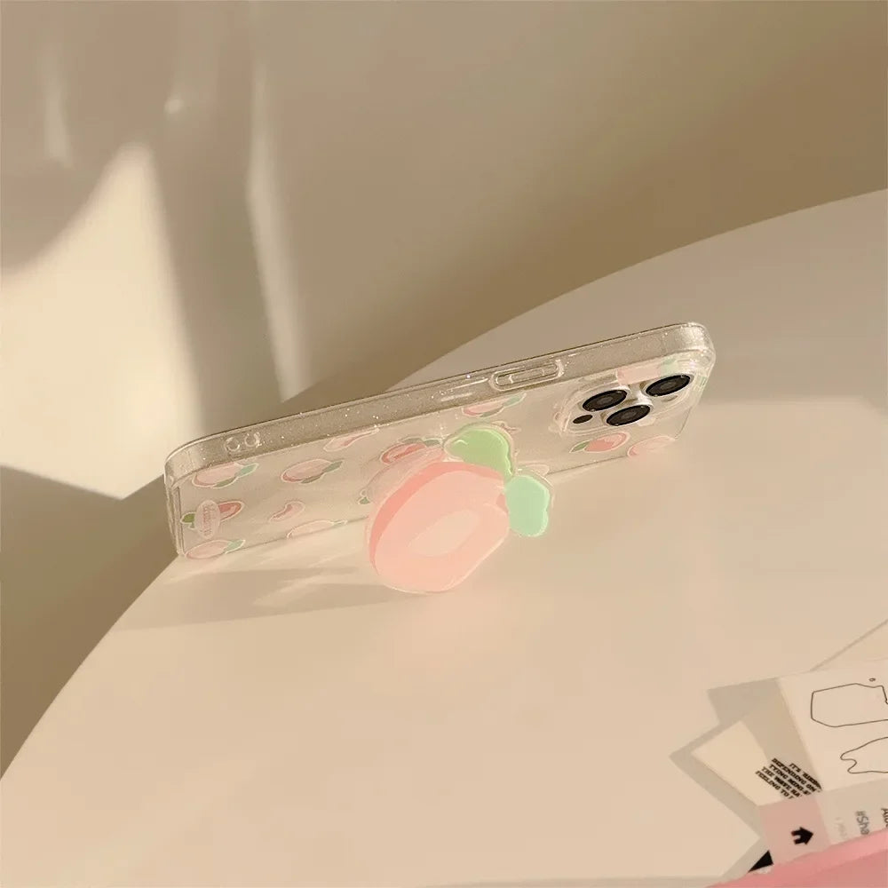 Coque iPhone à paillettes pêche