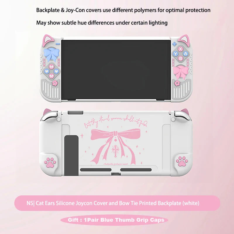 Kawaii Neko and Bows Switch Case NS/OLED/NS2