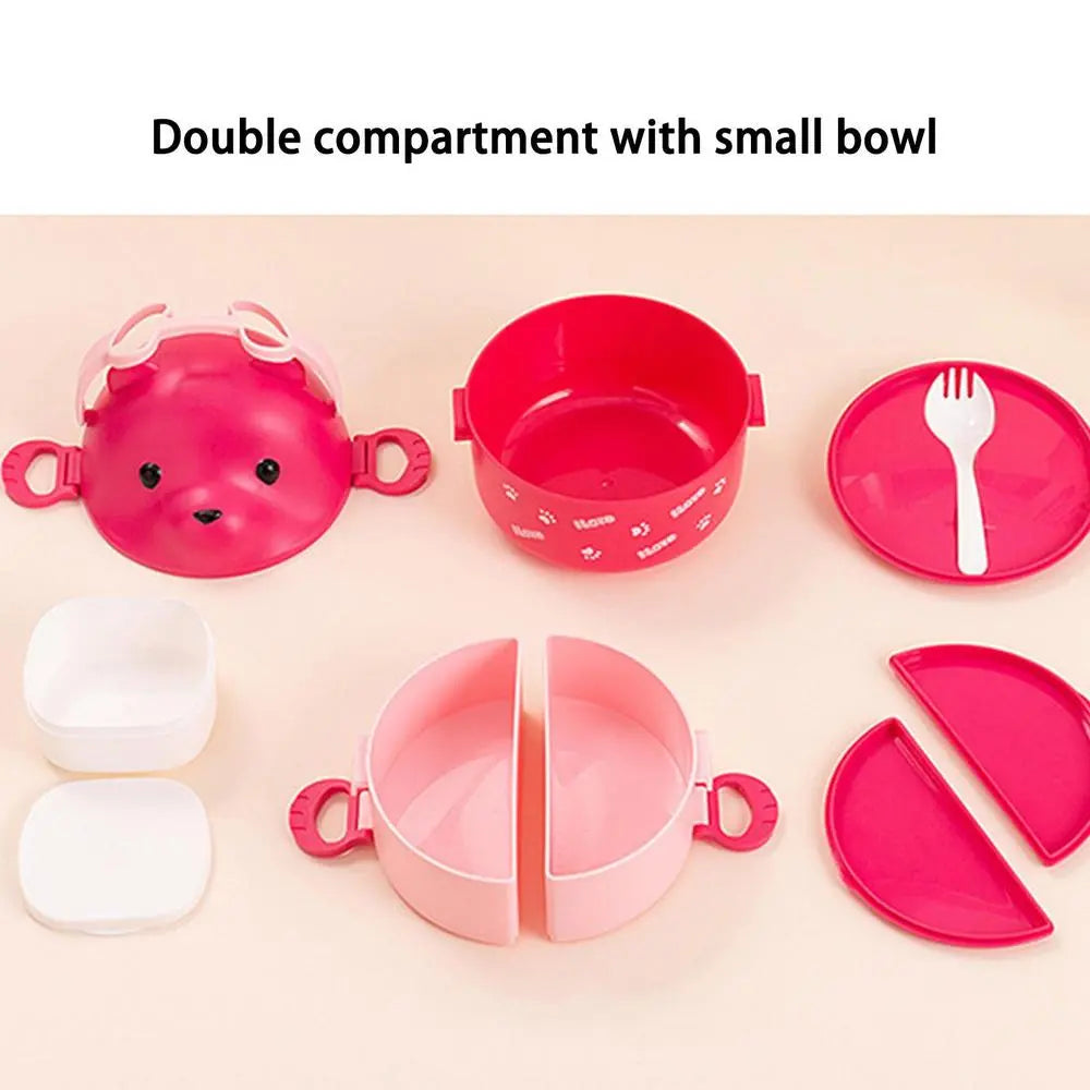 Caja bento apilable con forma de oso