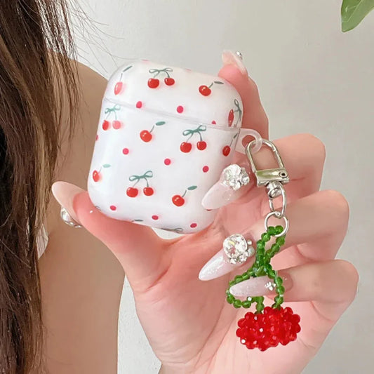 Cute Cherry Print AirPods Case
