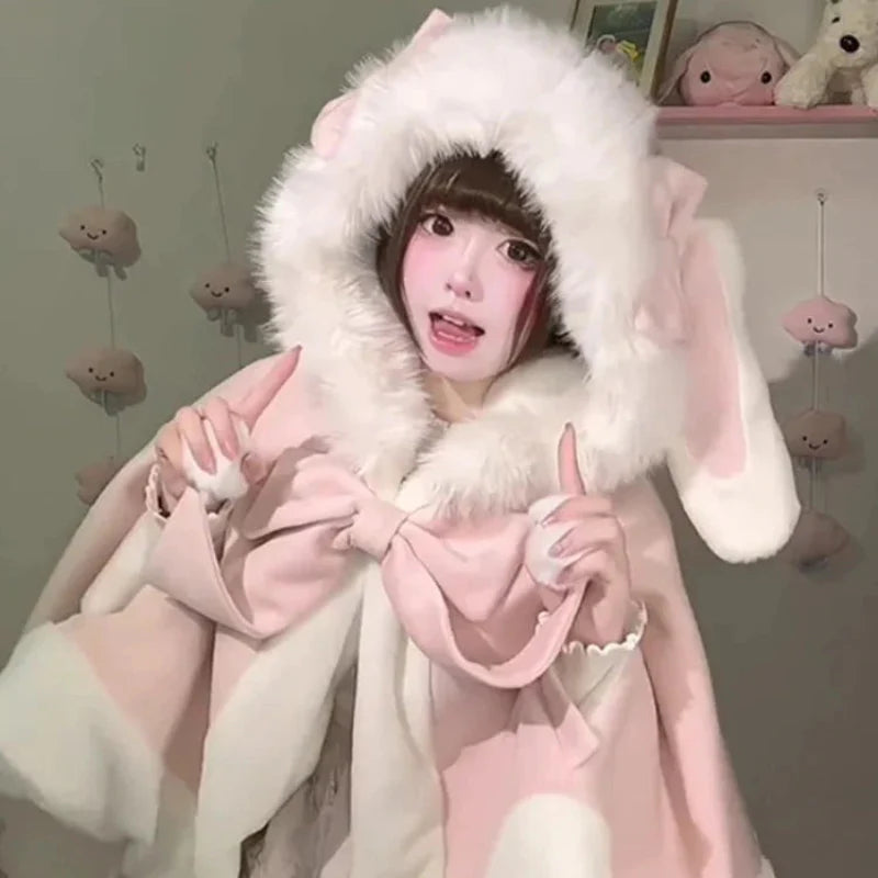 Cape à capuche lapin Kawaii