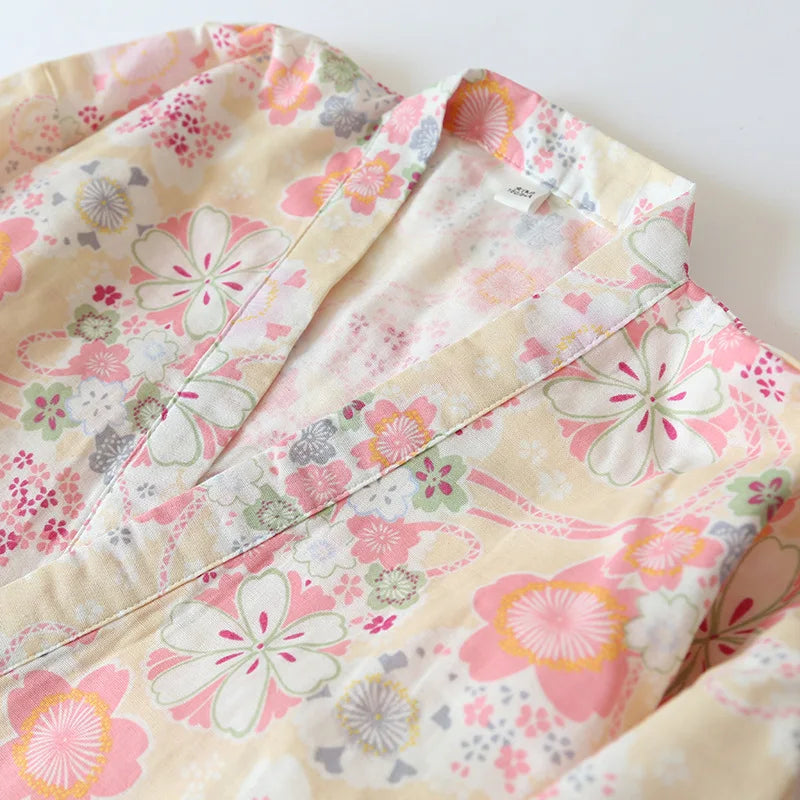 Kawaii Kimono Style Floral Pajamas