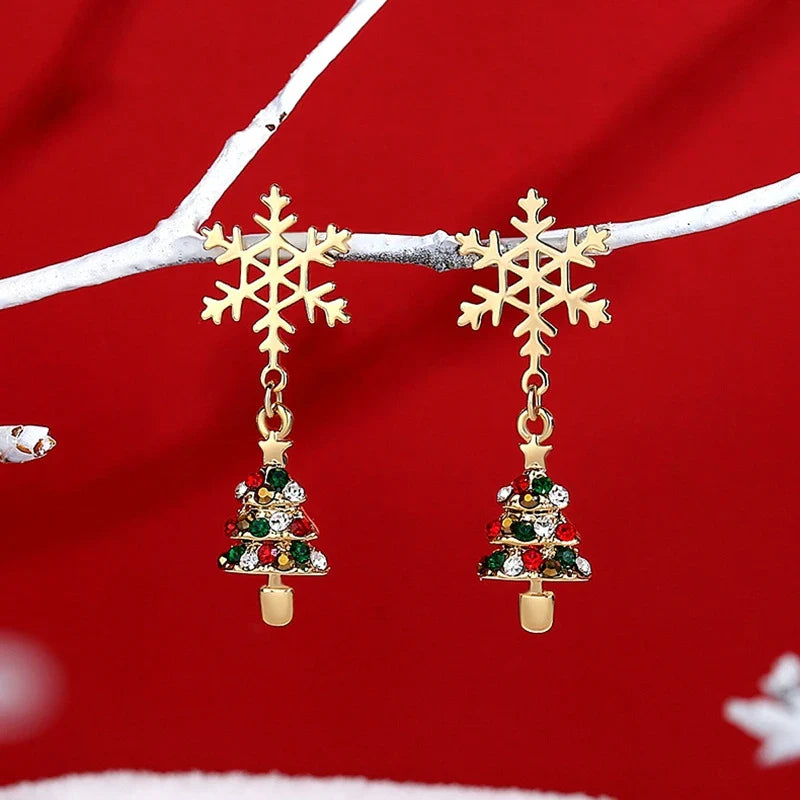 Boucles d'oreilles pendantes de Noël
