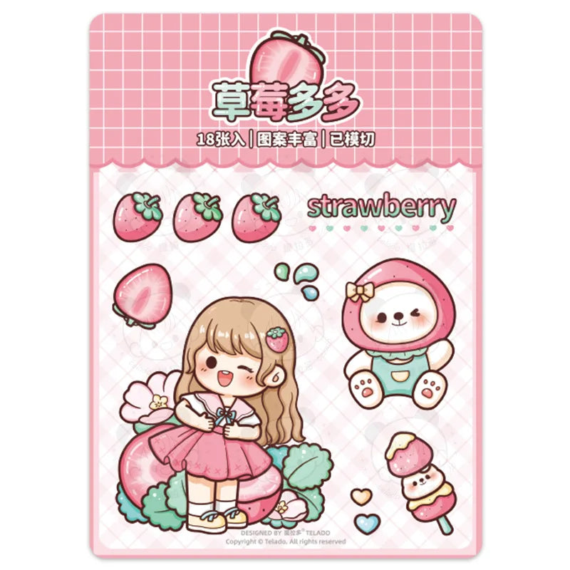Autocollants de scrapbooking Kawaii Girl &amp; Fruit