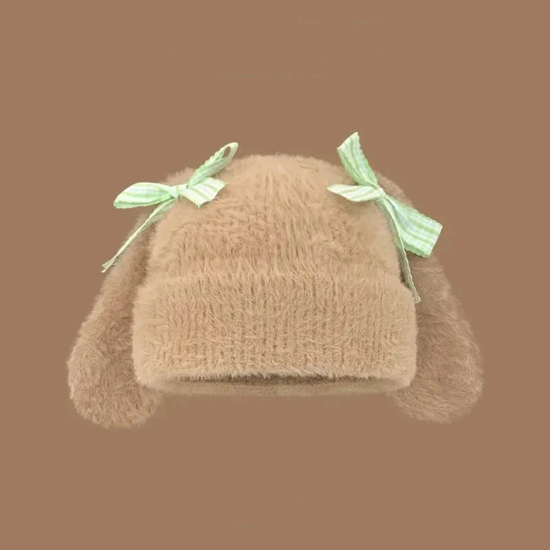 Cute Bow Bunny Beanie