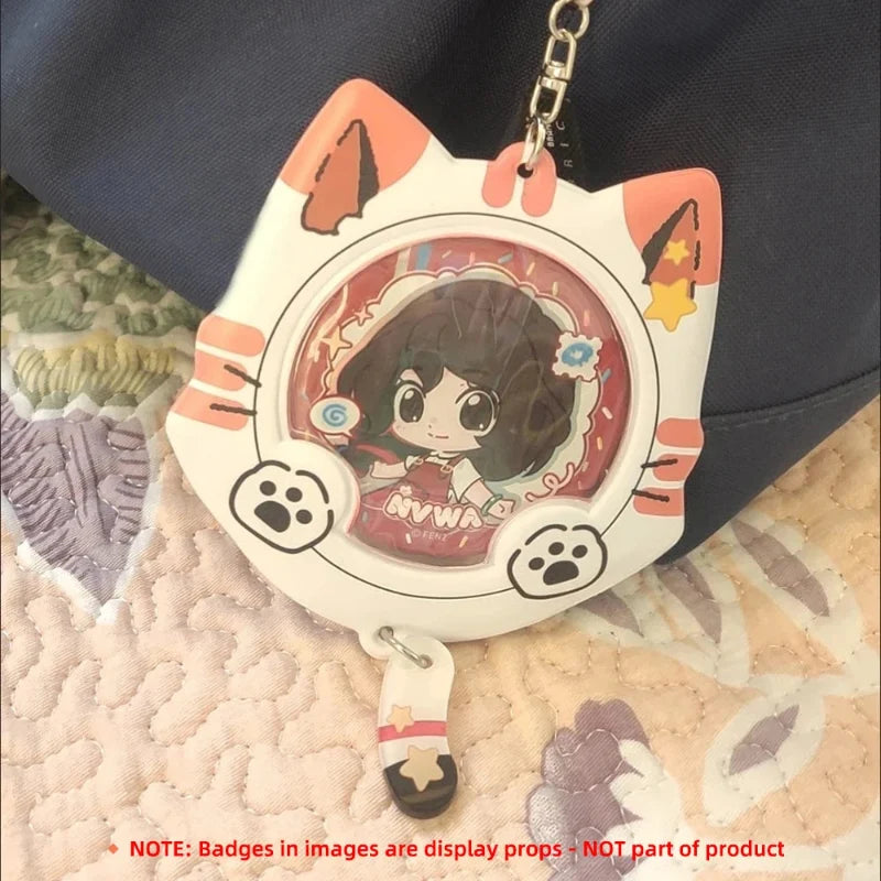 Kawaii Pastel Neko Badge Holder