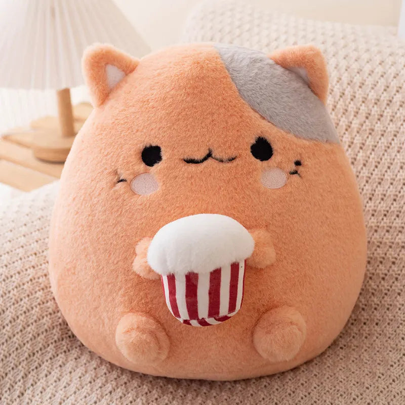 Peluches Vache Fraise et Chat Popcorn