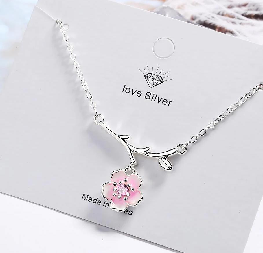 Collier Fleur de Cerisier Rose