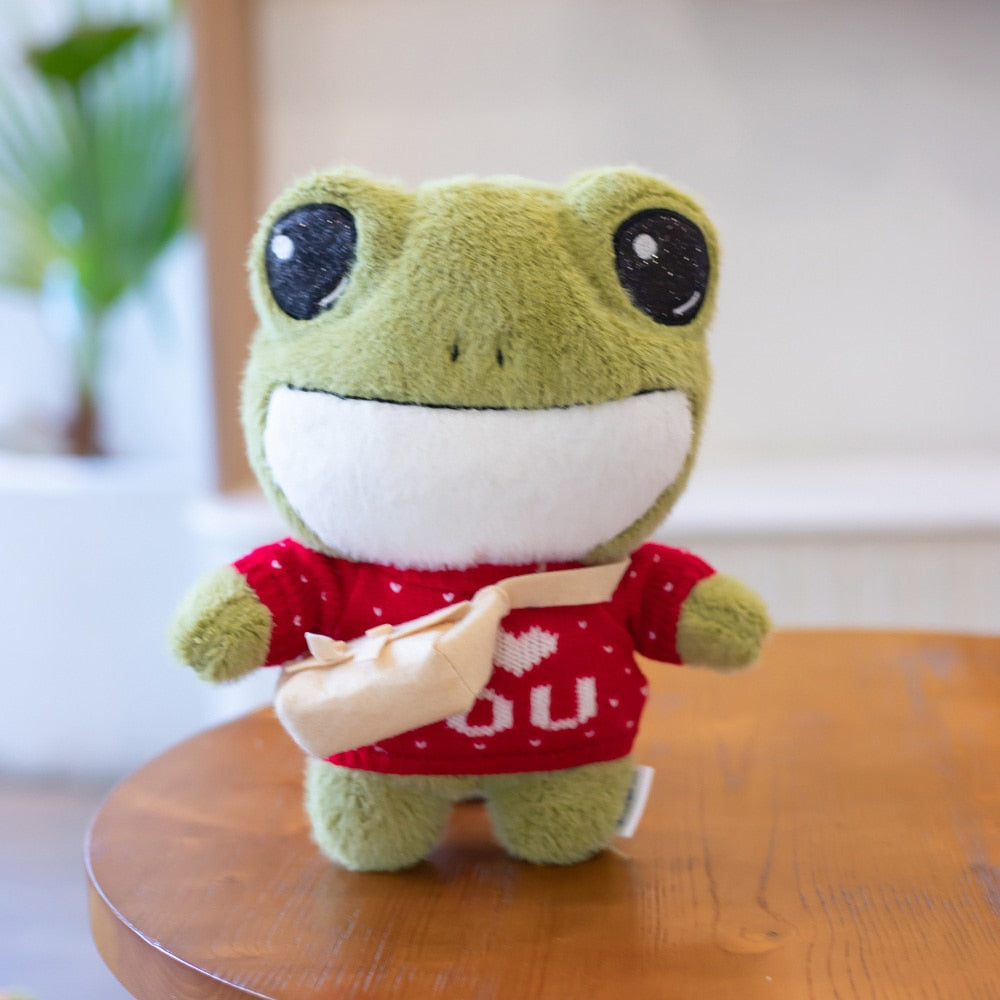 Peluches grenouilles aventureuses