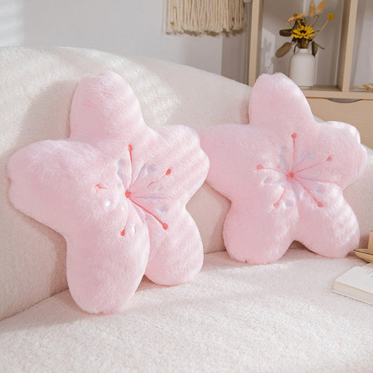 Oreiller en peluche en forme de fleur de cerisier