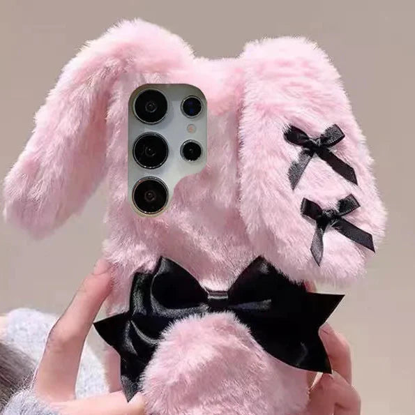 Coque de téléphone Samsung en peluche lapin Kawaii