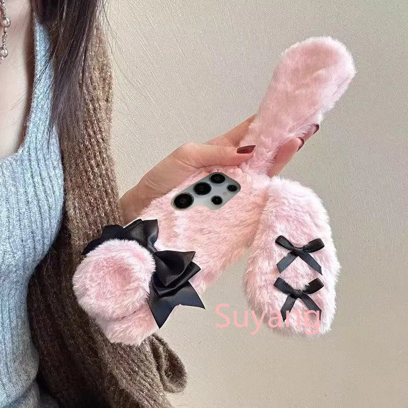 Coque de téléphone Samsung en peluche lapin Kawaii