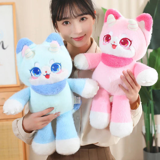Peluches chat dragon kawaii