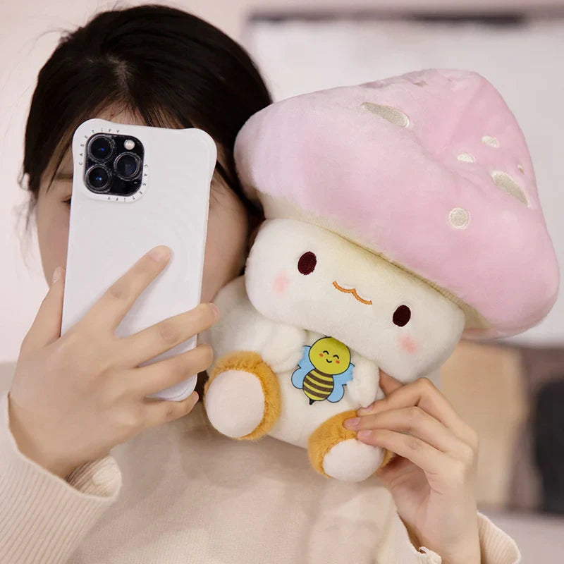 Peluches Kawaii Champignon et Abeille