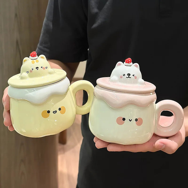 Mugs en céramique "Pudding Animaux Kawaii"