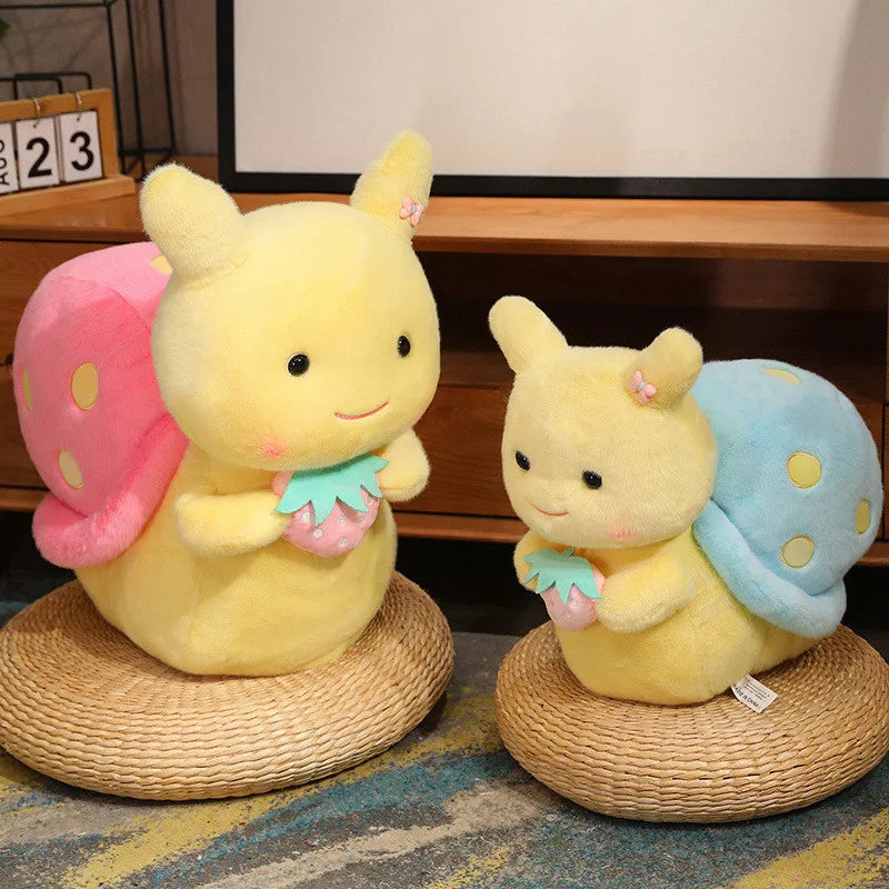 Peluches escargot fraise kawaii