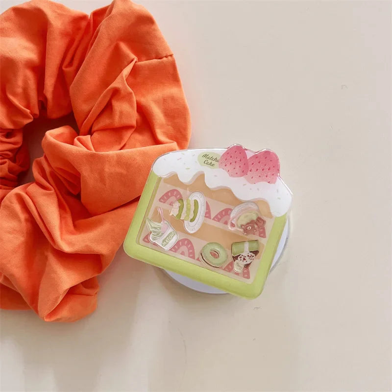 Support de téléphone gâteau matcha kawaii