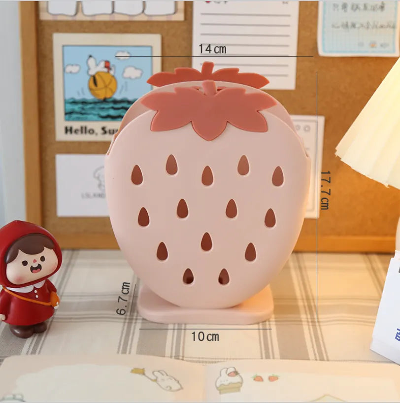 Pot à stylos fraise